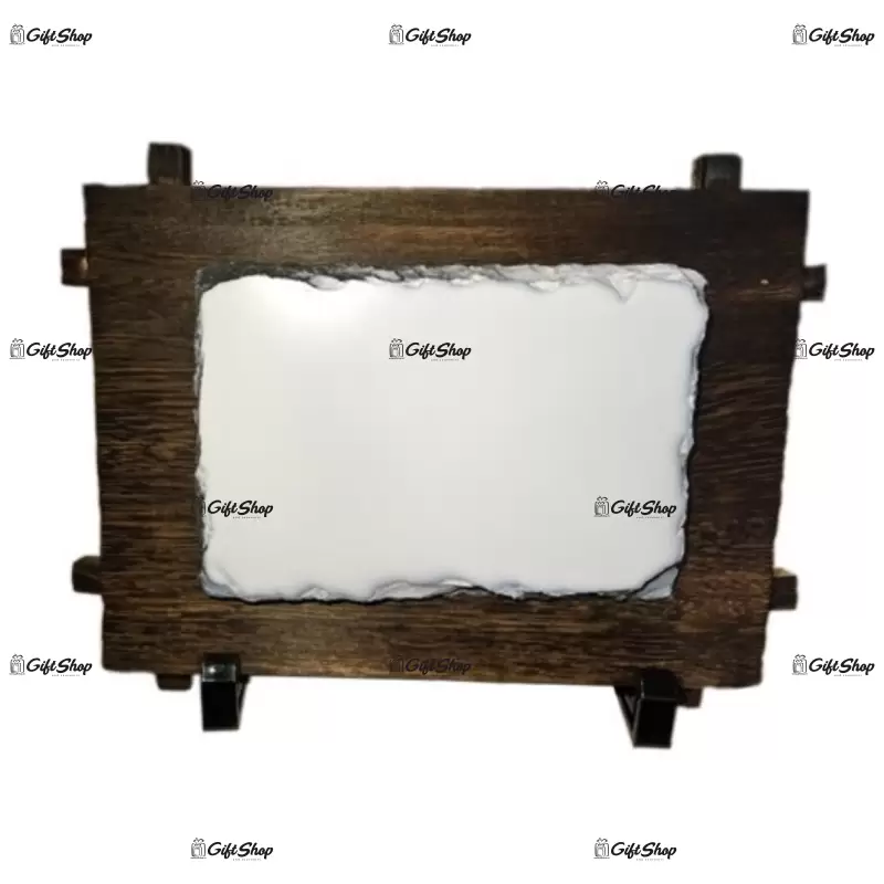 .piatra ardezie pe suport din lemn, personalizata